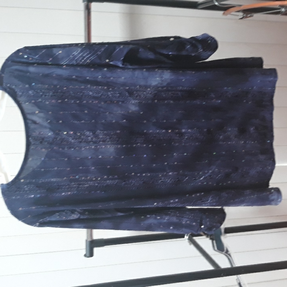 Sequined blue blouse - Picture 3 of 5
